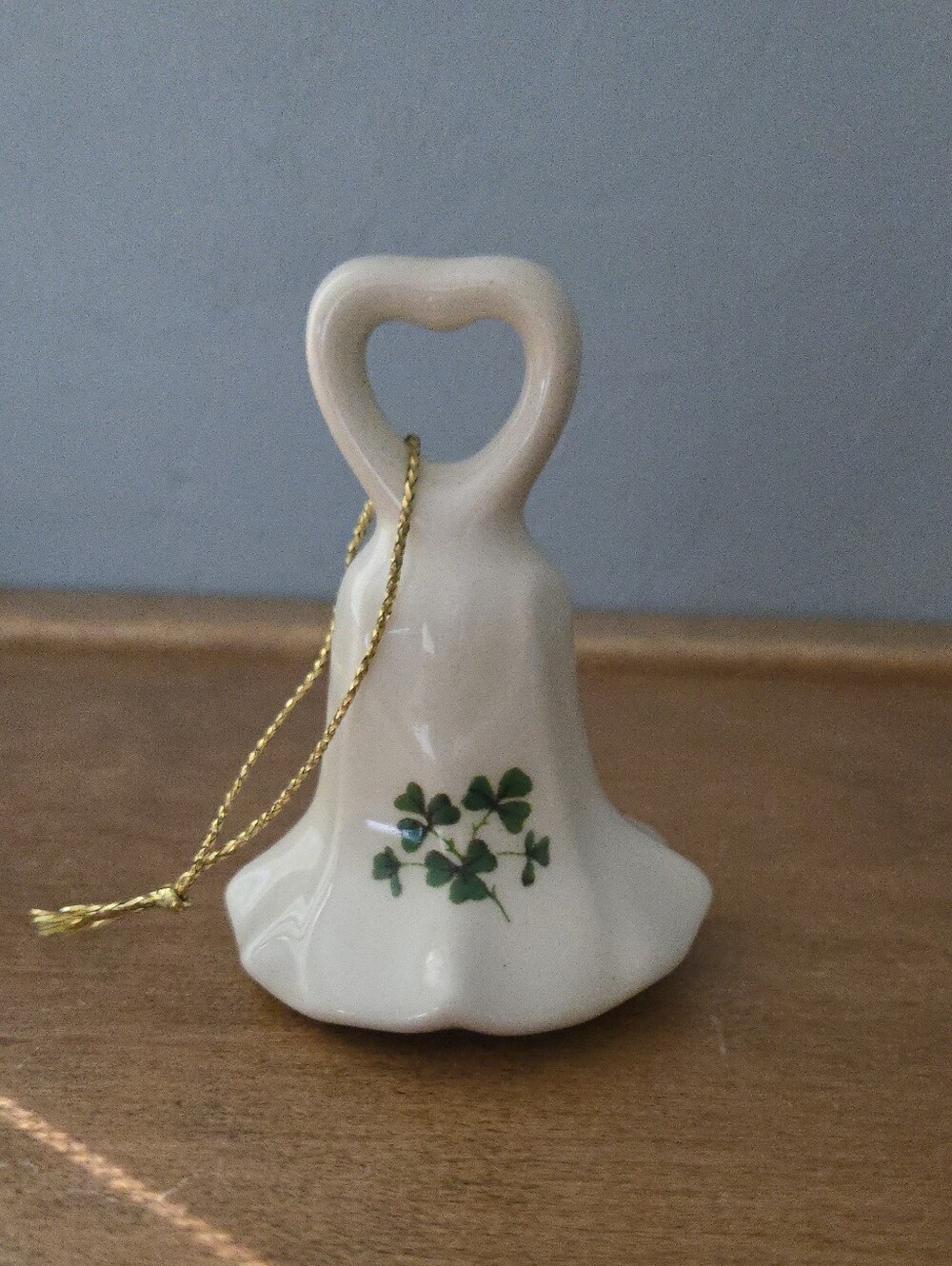 Irish Bell Ornament  Porcelain Plays Eyes Smiling